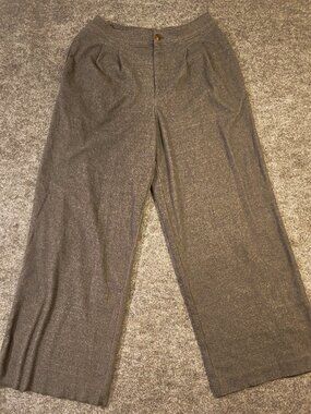 Faherty Stretch Knit Wide‑Leg Trousers | Women’s 8 | Gray